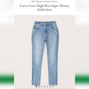 Curve love high rise super skinny ankle blue jeans 28L distressed long 6